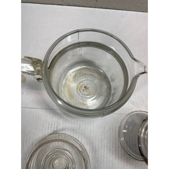 Pyrex Flameware Glass Coffee Pot Stovetop Percolator 7756 6 Cup Complete-Damaged - Picture 6 of 7
